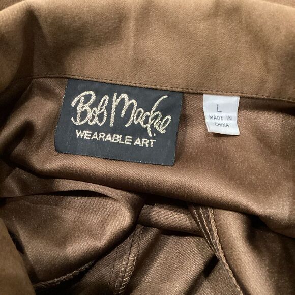 VINTAGE BOB MACKIE Brown
Western Button Down Shirt Jacket Brown Faux Suede L - Picture 10 of 14
